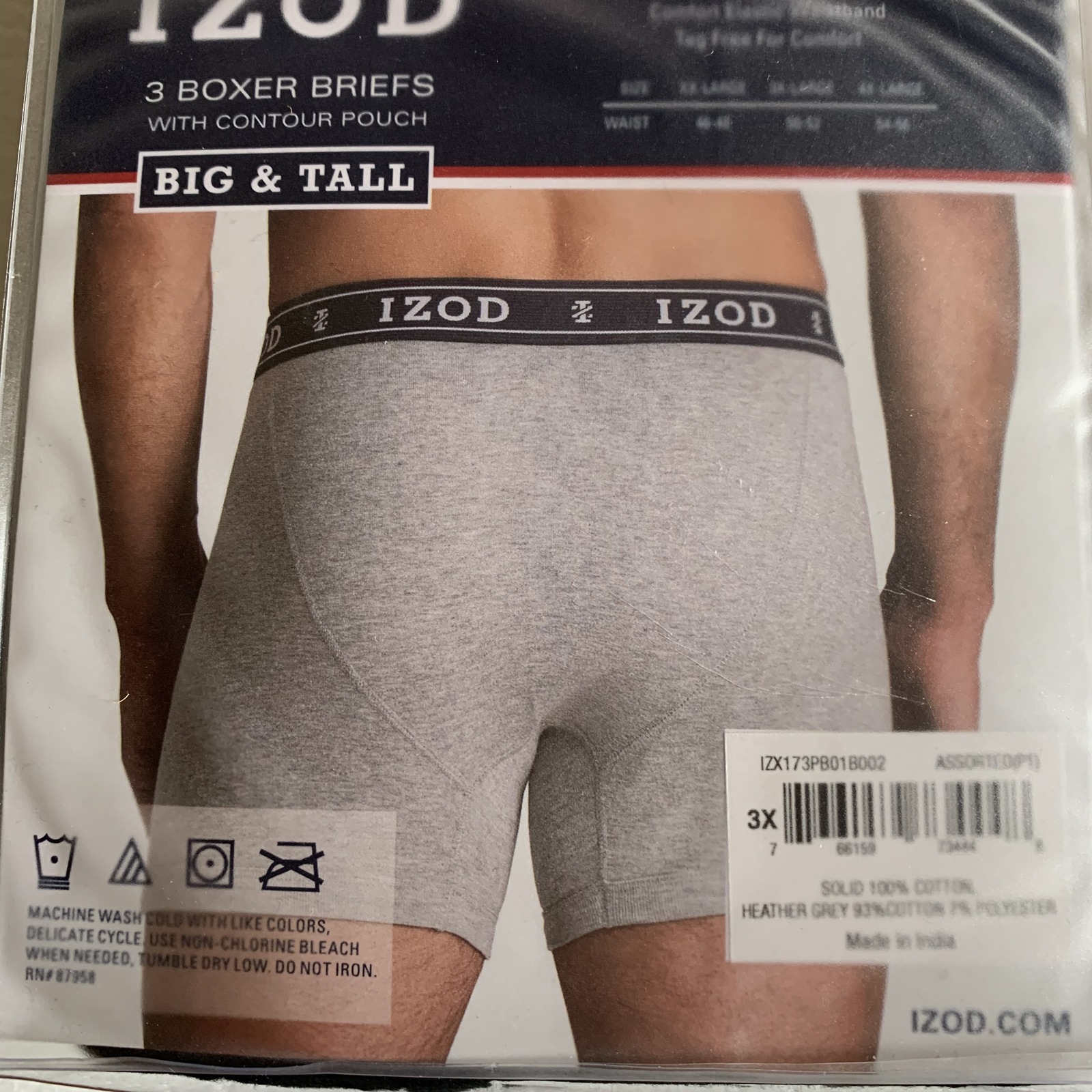 IZOD Big & Tall Boxer Briefs 2XL 3XL 4XL - Underwear