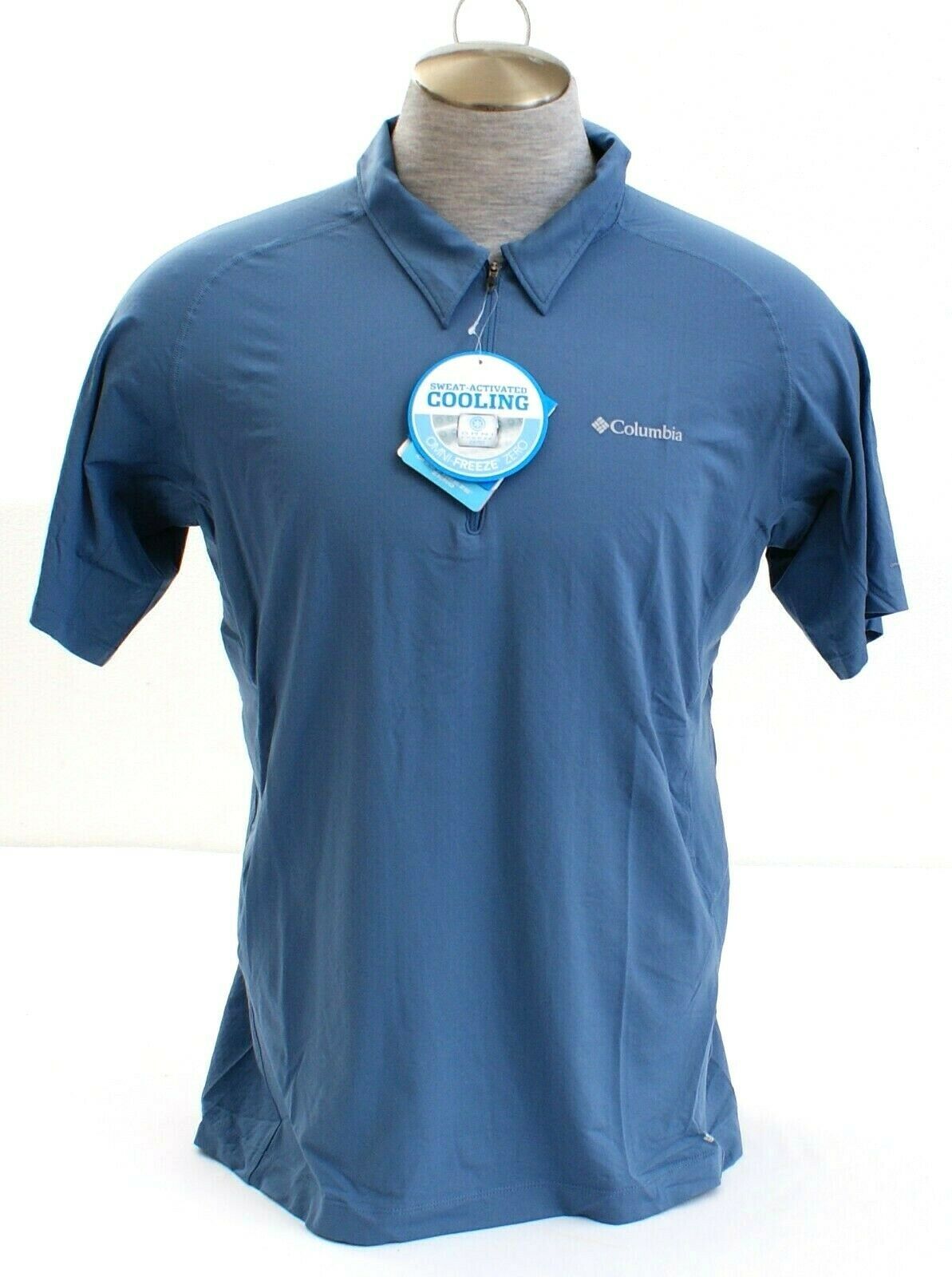 Columbia Sportswear Blue Omni Freeze Degree 1/4 Zip Short Sleeve Shirt