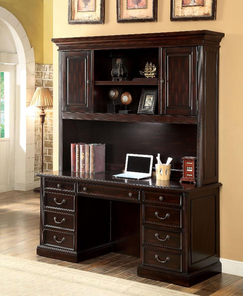 FA Furnishing Home Office Kendal Credenza Desk & Hutch in ...