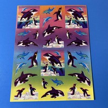Vintage Lisa Frank Max Splash Whales Dolphins Penguins Sticker Sheet S269 - $19.99