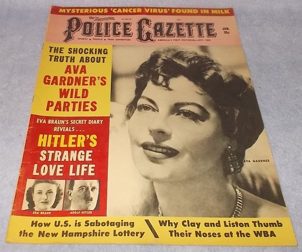 Primary image for National Police Gazette Tabloid Magazine January 1965 Ava Gardner Clay an Liston