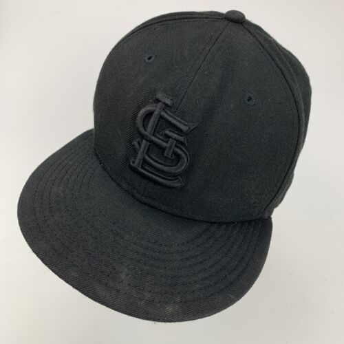 Primary image for St Louis Cardinals New Era Black Ball Cap Hat Fitted 7 Baseball