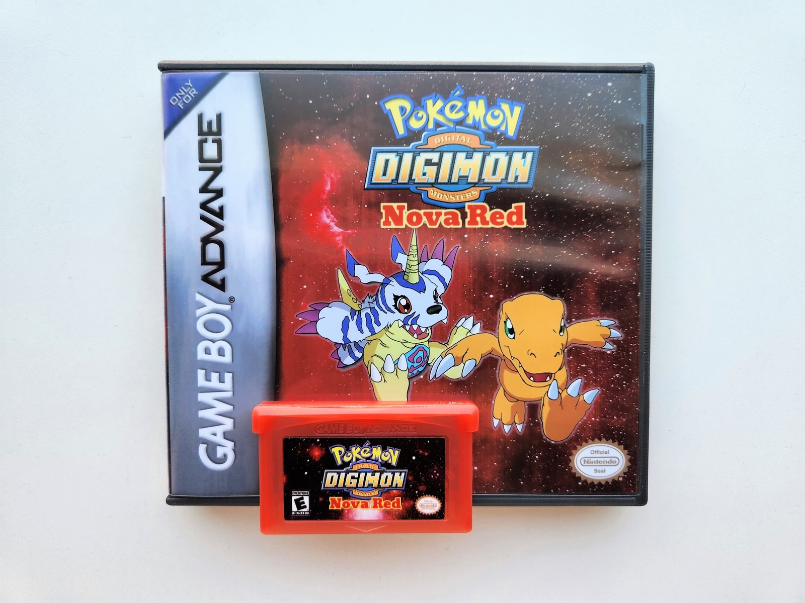 Pokemon Digimon Nova Red Game / Case - Gameboy Advance (GBA) Fire Red Mod USA