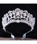 2023 Emerald Crystal Crown With Comb Bridal Wedding Headband Brides Rhin... - $24.99