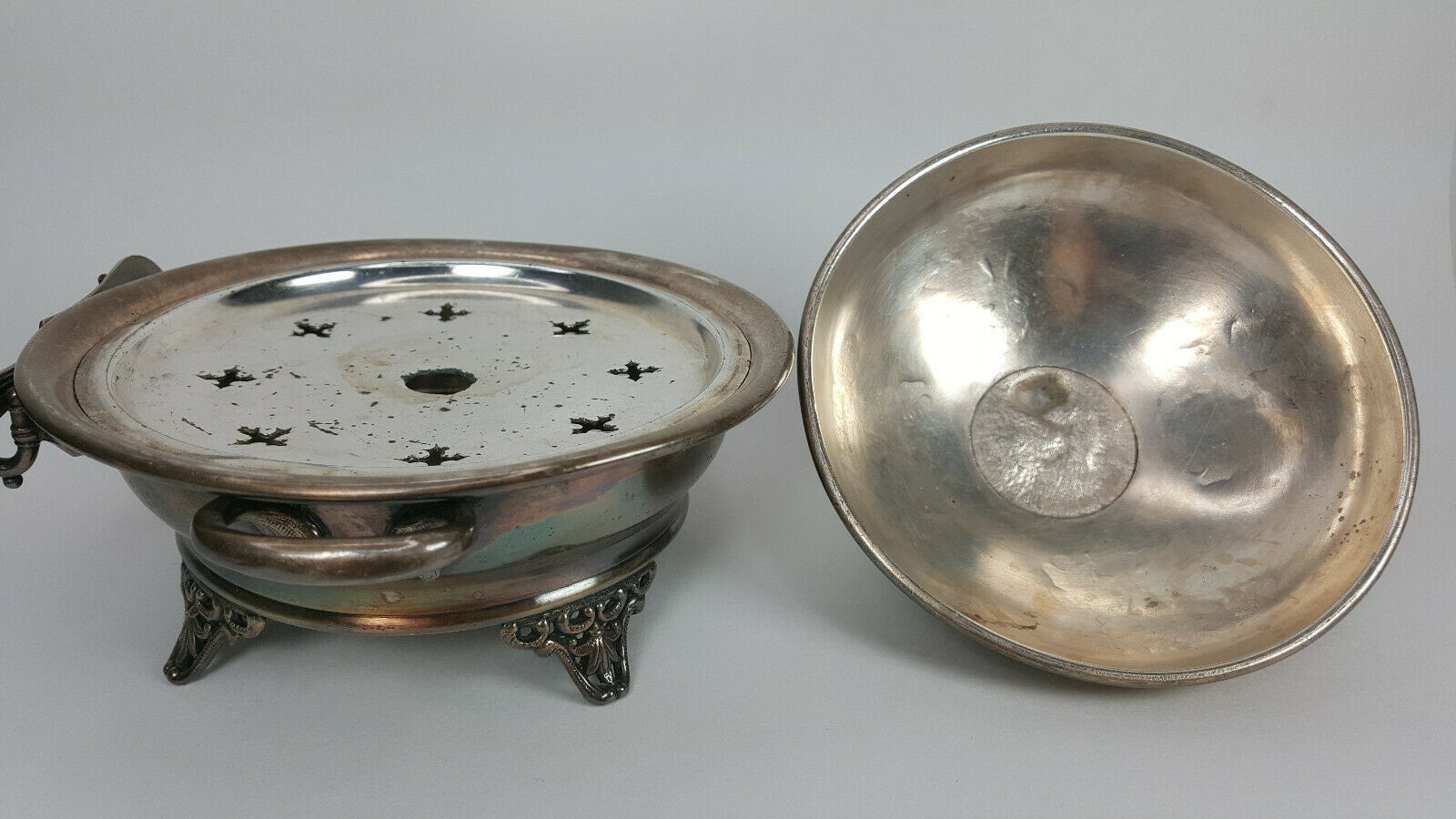 Antique Covered Butter Dish Cow on Lid W/Butter Knife Treble Plate Late