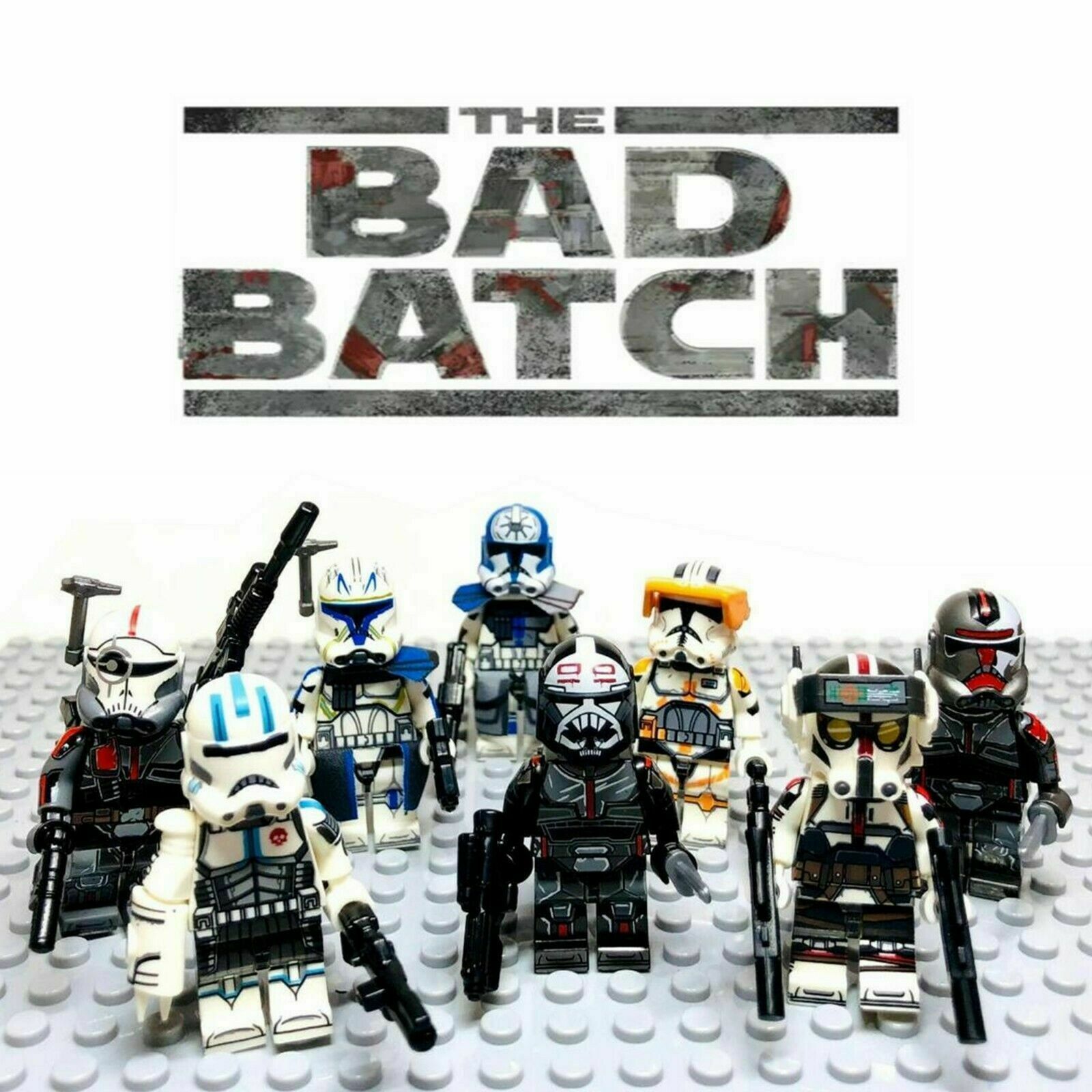 8pcs Star Wars The Bad Batch Clone Force 99 Commander Cody Rex Jesse Minifigures