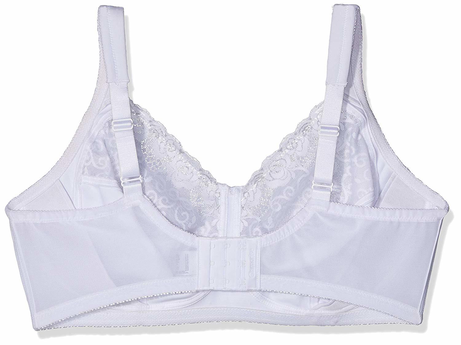 GLAMORISE White Comfort Lift WireFree Rose Lace Bra, US 38H, UK 38FF