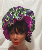 XL Plain &amp; Pattern African Prints Satin Bonnet Hat - $13.99
