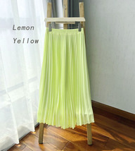 Pleated Black Chiffon Skirt Women Chiffon Midi Skirt Outfit High Waist Plus Size image 13