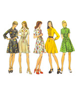 1970s Vintage Simplicity Sewing Pattern 6201 Flared Shirtwaist Dress 12 ... - $9.95