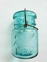 Vintage Blue Ball Ideal Canning Jar with Lid Wire Bale Pat'd July 14, 1908 - $29.99