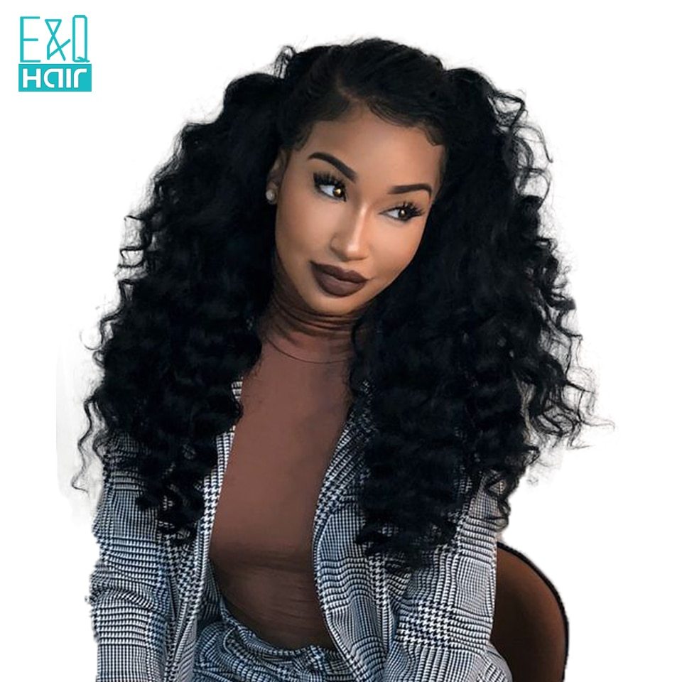 Deep Wave Glueless Lace Front Human Hair Wigs For Women 8 24 Inch Lace Wig With Wigs And Hairpieces