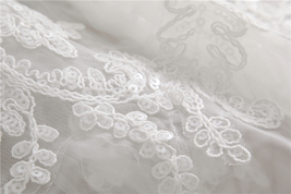Wedding Long Sleeve Off Shoulder Crop Lace Top Plus Size Floral Lace Bridal Top image 5