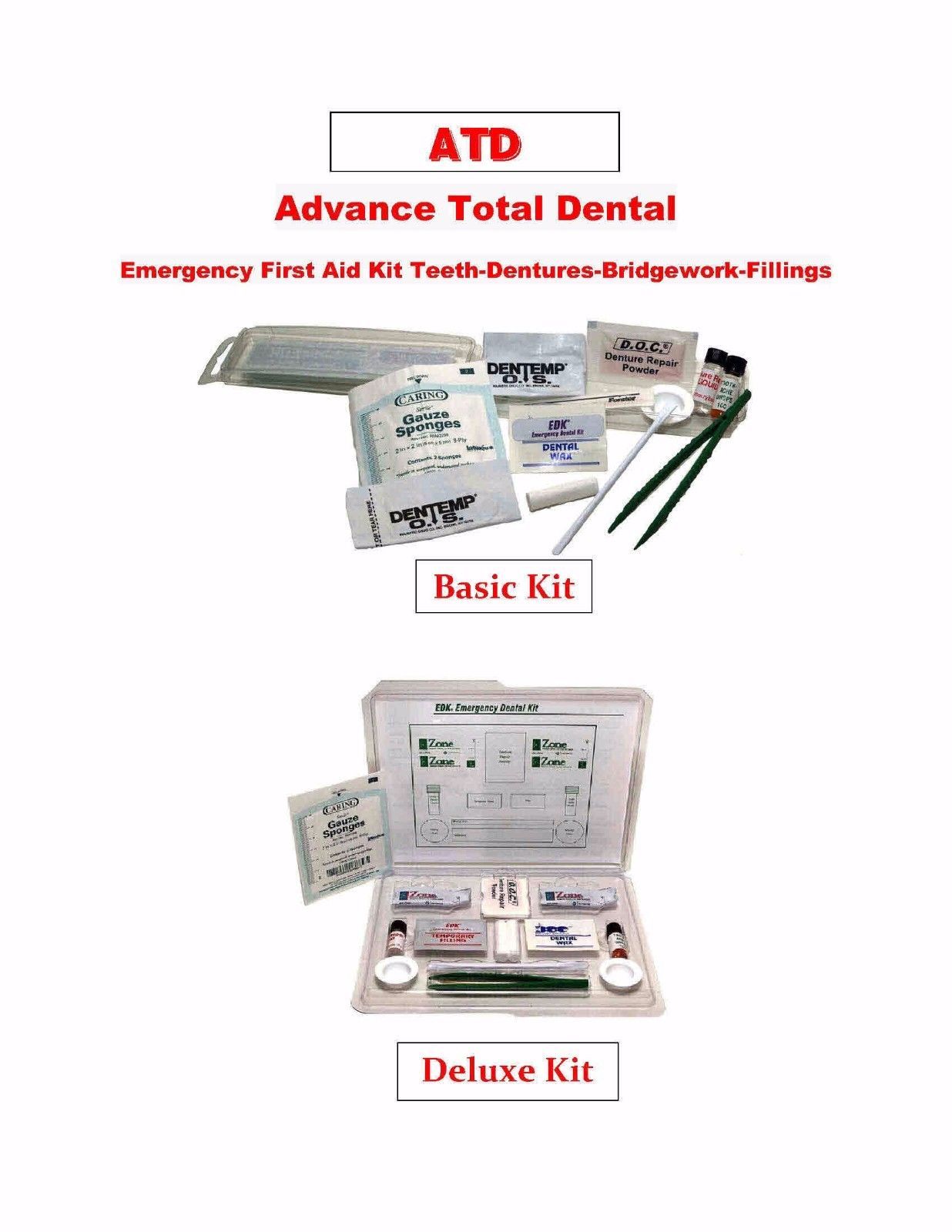 Advance Total Dental Emergency First Aid Kit TeethDenturesBridgework