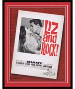 ORIGINAL 1963 Giant Elizabeth Taylor Rock Hudson 11x14 Framed Advertisement - $148.49