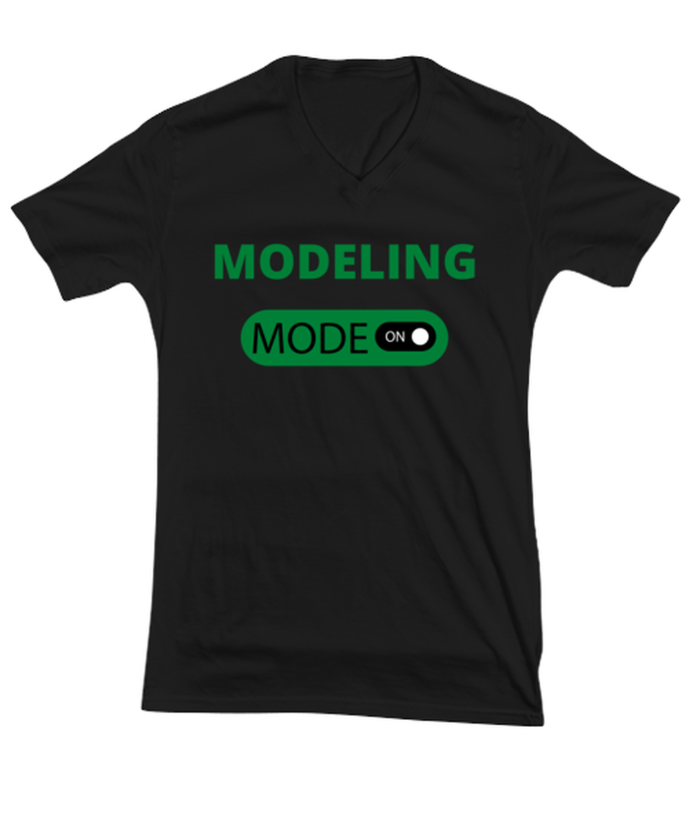 MODELING, black Vneck Tee. Model 64027