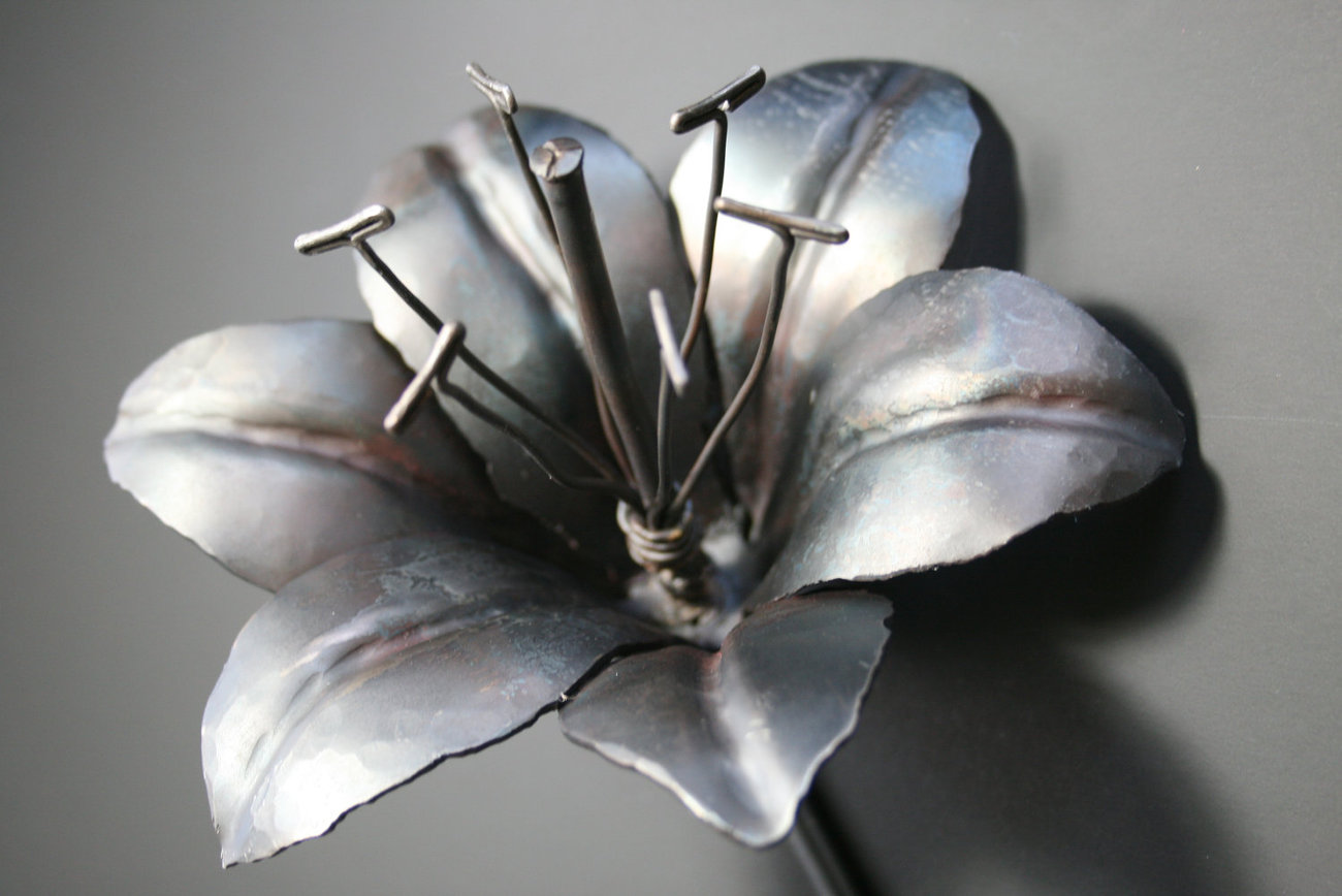 6th Anniversary Wedding T Forged Iron Tiger Lily Handmade Metal