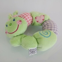 Koala Baby Stuffed Plush Caterpillar Worm Girl Rattle Ring Circle Toy Green Pink - $34.64