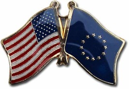 Pack of 50 USA American European Union Friendship Flag Hat Cap lapel Pin - £59.95 GBP