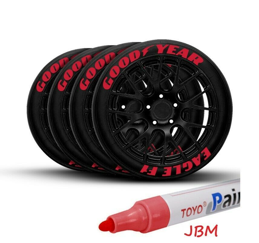 Tire Pen Permanent Marker Tire Lettering Paint Pen USA Seller TOYO 4 Pack Red Pens & Markers