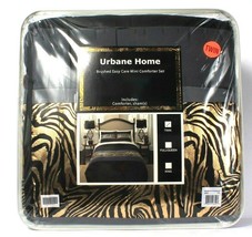 Urbane Home Brushed Easy Care Zebra Twin Microfiber Mini Comforter Set With Sham