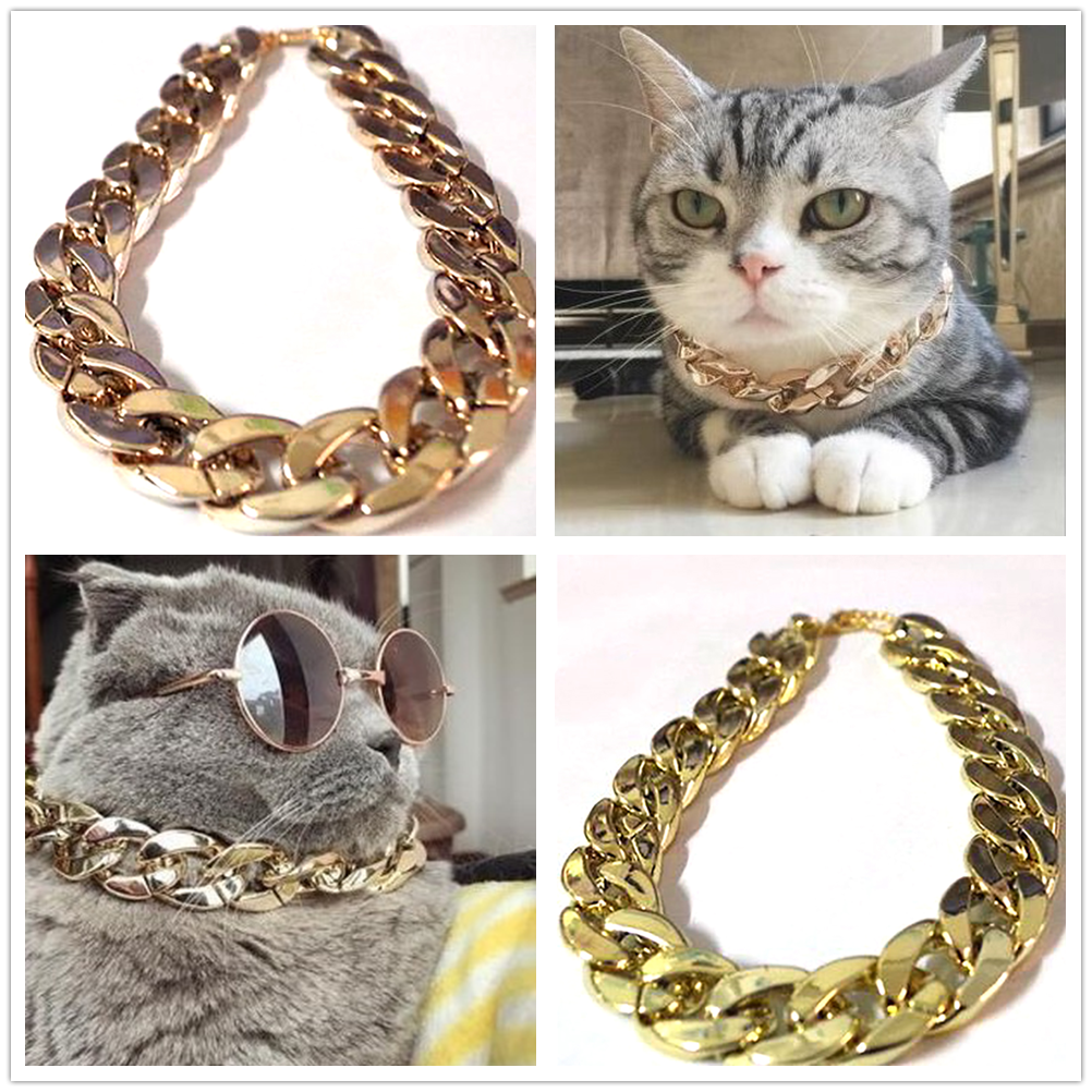 Pet Choke Chain Goldplated Collar Necklace For Small Dog French