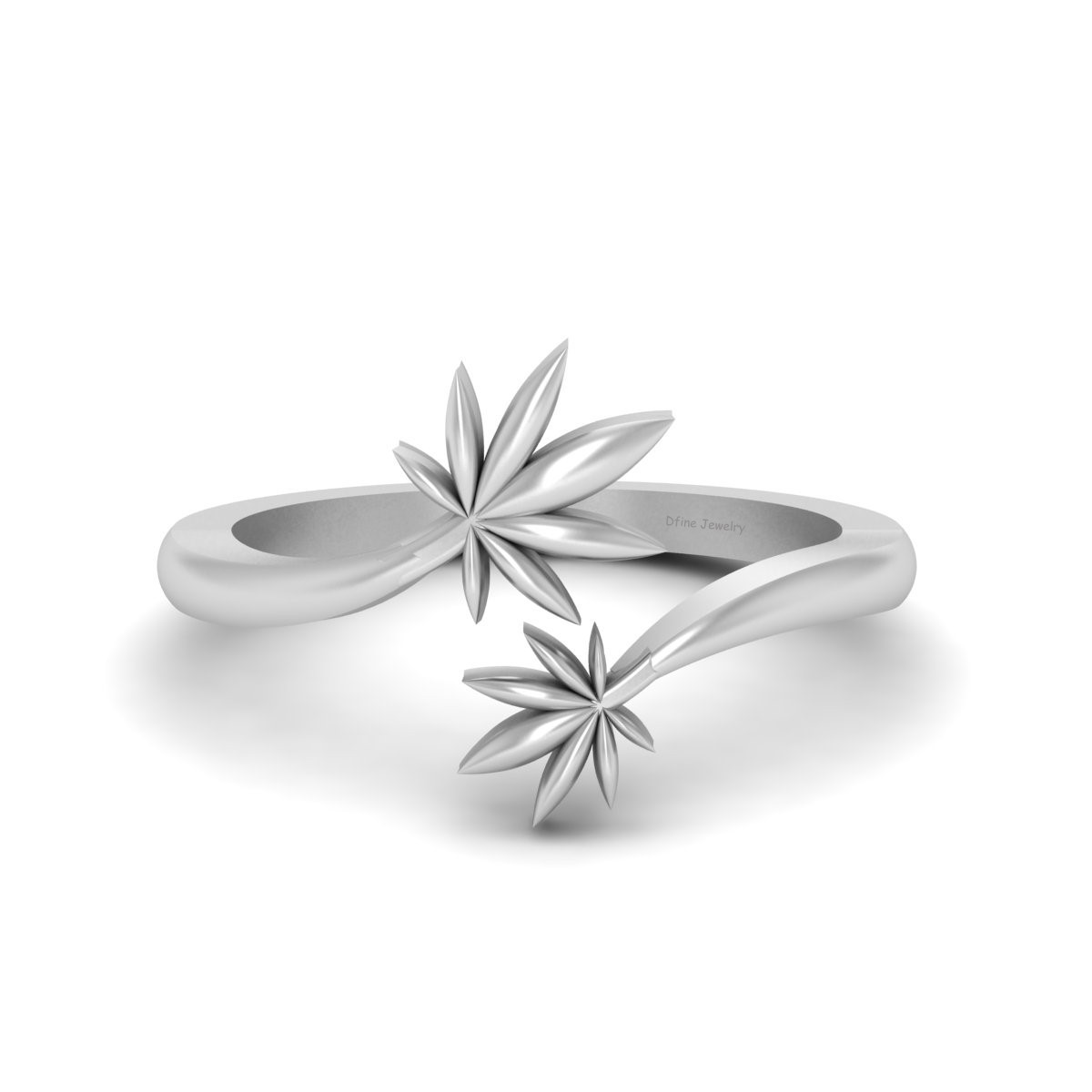 Solid 925 Sterling Silver Marijuana Leaf Ring Cannabis Ring Stone Gift For Her