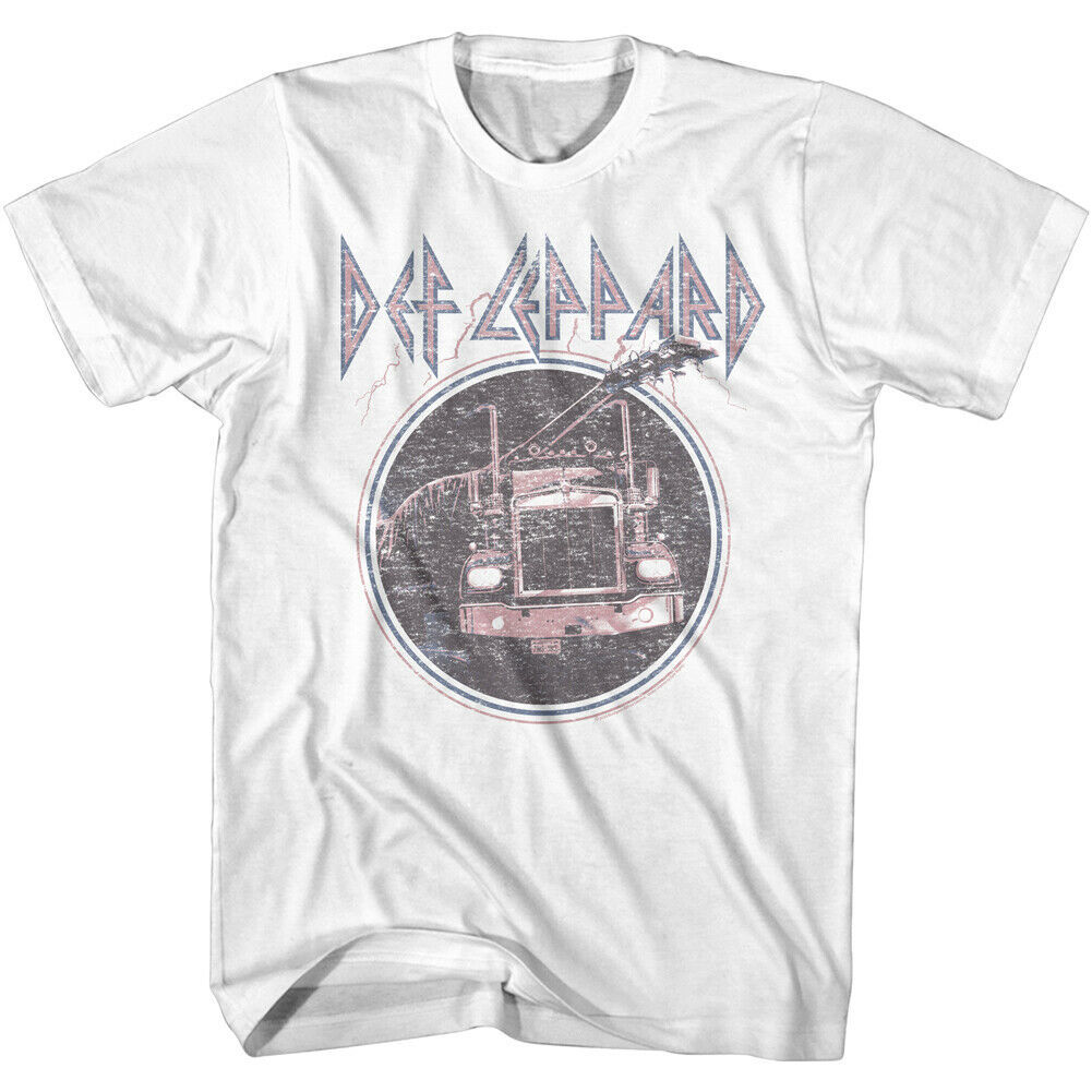 Def Leppard On Through The Night Faded Men's T Shirt Rock Band Album Cover Top