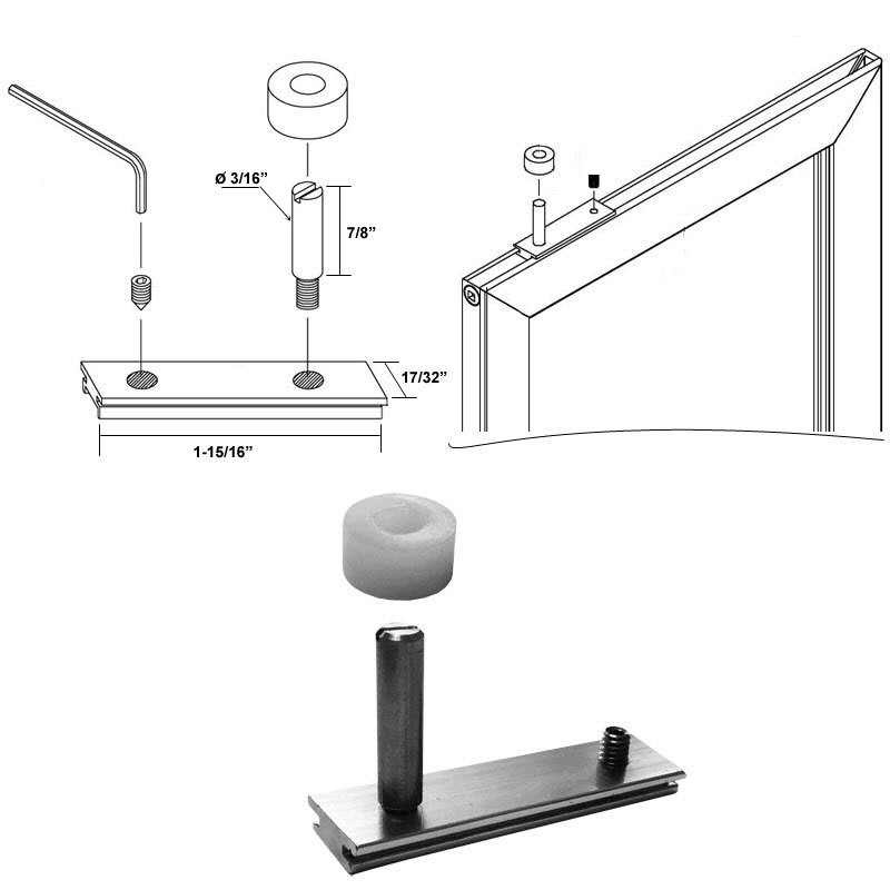 Replacement Pivot Assembly for Framed Swing Shower Doors Plumbing