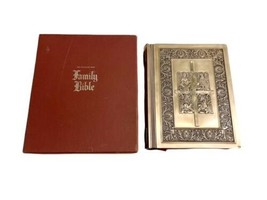 Vtg Franklin Mint Sterling Silver Family Holy Bible Illustrations Original Box image 1
