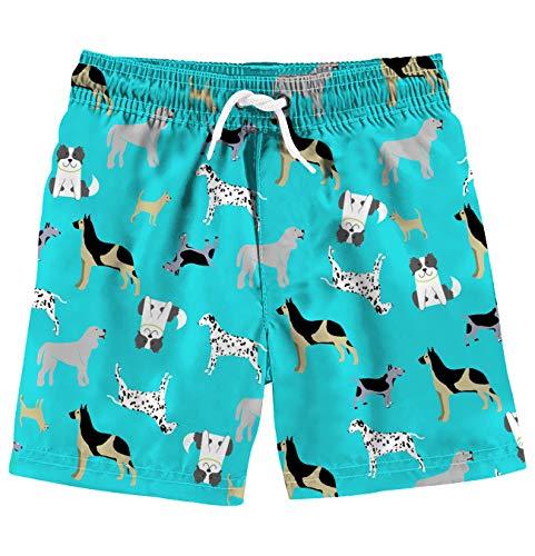 Funnycokid Big Boy's Swim Shorts Printed Summer Quick Dry Dog Swim ...