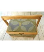 Green Fabric Wooden Two Layer Jewelry Box 6x9 - $12.53