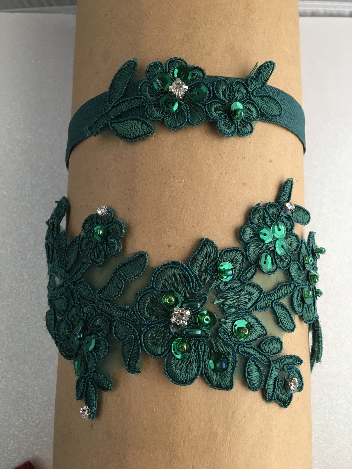 Hunter Green Wedding Garter, Lace Garter Set,Wedding Garter, Lace