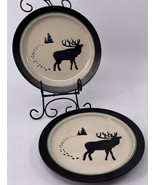 Bass Pro Shops Salad Bread Plate Elk In The Woods Pines 8&quot; Lot 2 TWO Exc... - $14.84