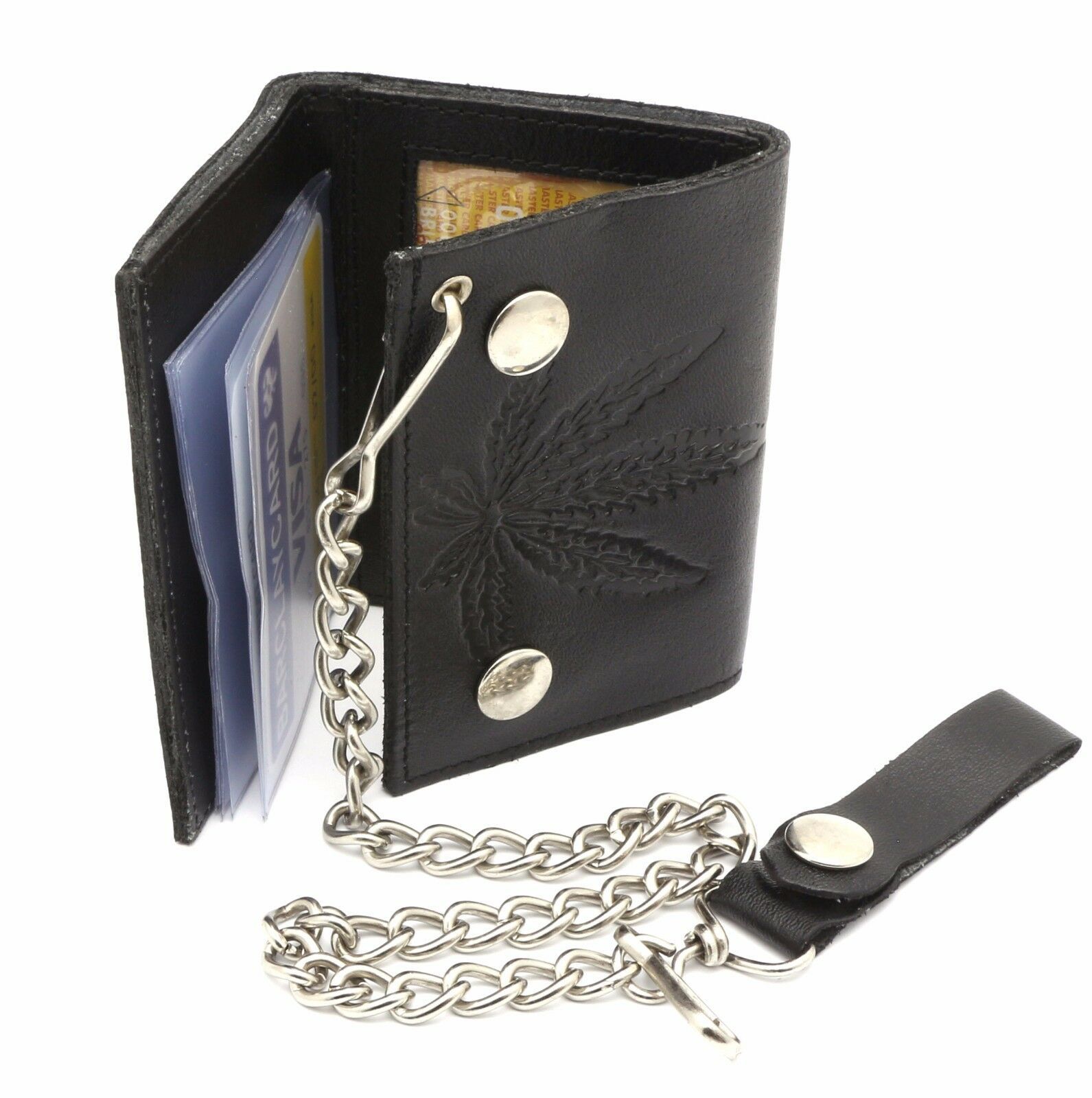 Trifold Leather Biker Wallet With Chain Literacy Basics