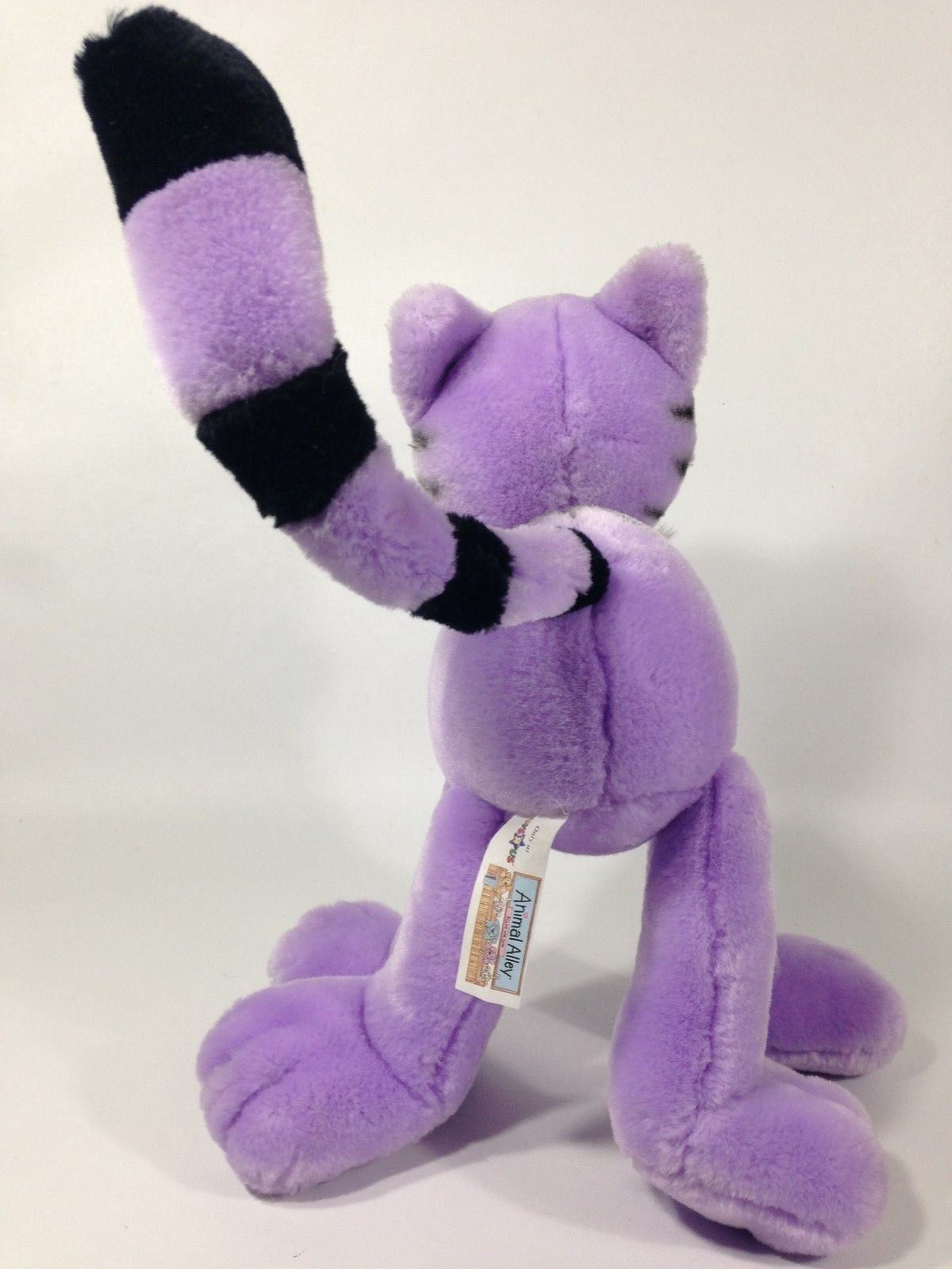 Animal Alley Kitty Cat Plush RARE Toys R Us Purple Black Posable Lovey