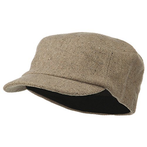 Wool Fashion Fitted Engineer Cap-Khaki OSFM - Hats