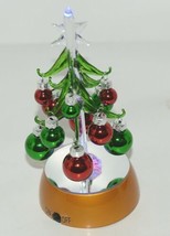 Evergreen 8LED386A LED Light Christmas Tree 12 Ornaments 7 Inches Glass image 1