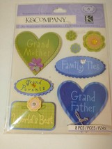 K & Company Grand Mother Father Parents Family Ties World's Best 8 Stickers - $3.00