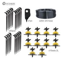 Yellow 10Sets  Garden Watering Drop Irrigation Hose Kit 2L Compensating Emitters - $43.20