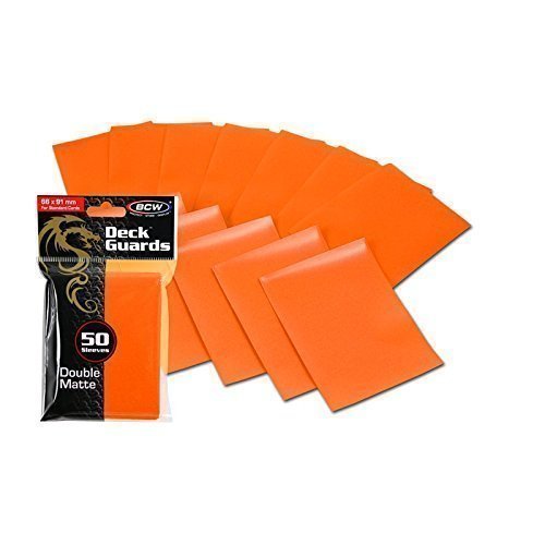 100 Premium Orange Double Matte Deck Guard Sleeve Protectors for Gaming Cards li