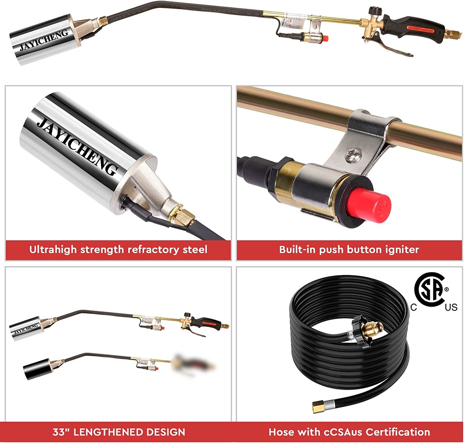 Propane Torch Weed Burner Kit,Weed Torch 800,000 Btu Blow, Melting Ice