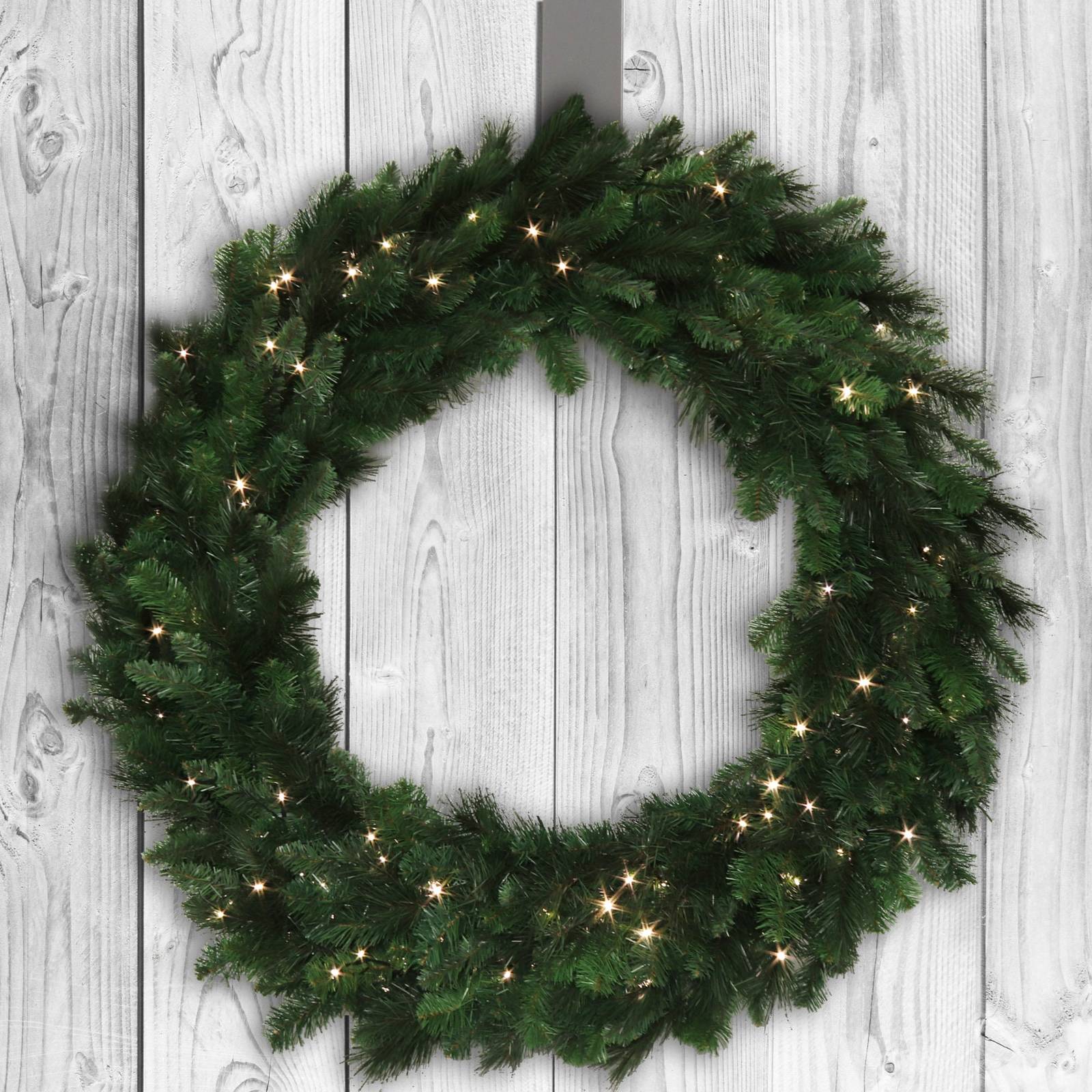 Christmas Wreath 48 Classic Green Pine with 360 tips, 150 LED Lights Decoration