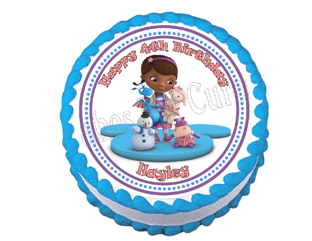 Doc Mcstuffins Round Edible Party Cake Topper Decoration Cake Frosting 