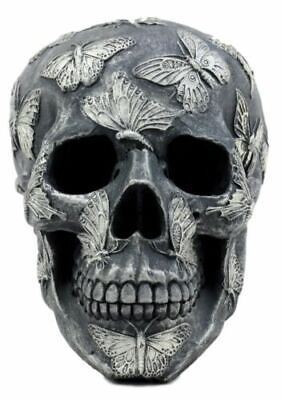 French Papillon Tattoo Butterfly Skull Figurine 6.75L Halloween Day Of The Dead