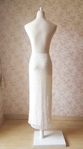 Ivory Lace Maxi PENCIL SKIRT Ivory White Gypsy Boho LACE Long Plus Size image 3