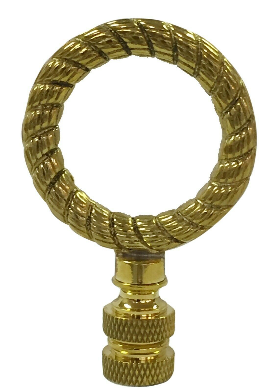 Royal Designs Lamp Finial Nautical Rope Wreath Shade Topper Polished Brass