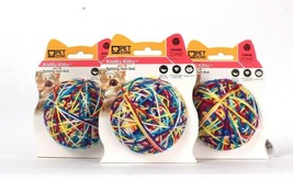 3 Count Pet Zone Chase Knitty Kitty Rattling Yarn Ball Active Play Cat Toy