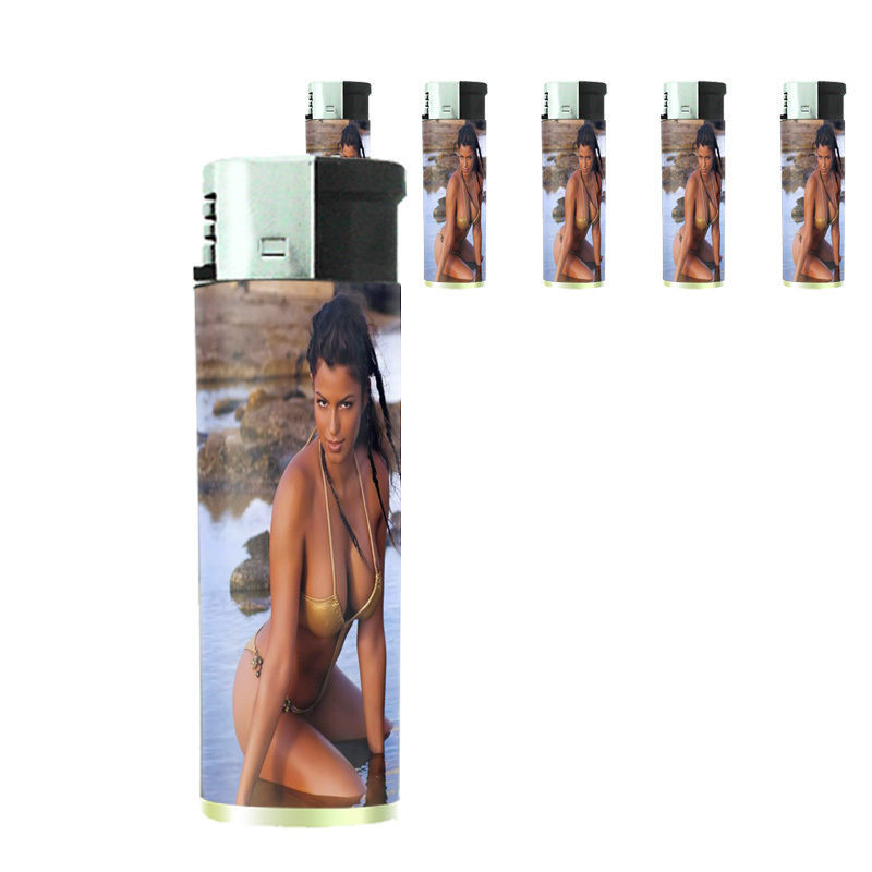 Italian Pin Up Girl D9 Lighters Set of 5 Electronic Refillable Butane - $15.95