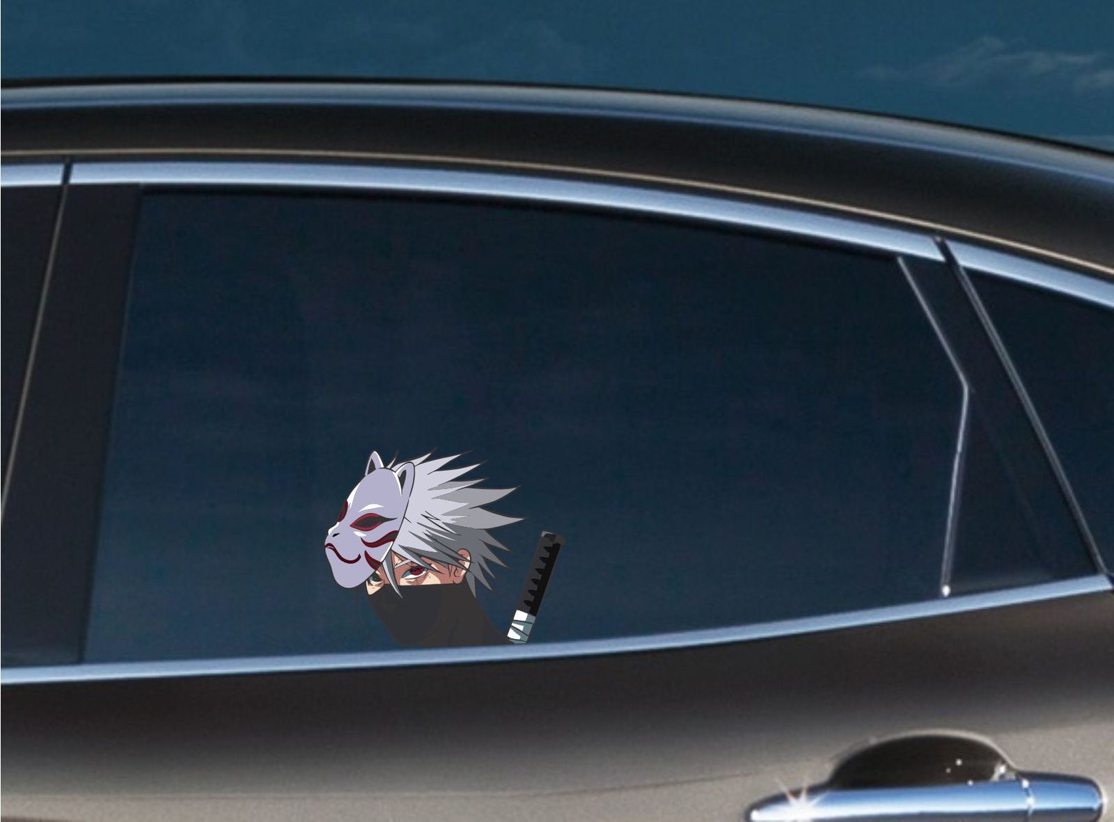Anbu Kakashi Peeker Peeking Window Vinyl Decal Naruto Car Bumper Anime Sticker